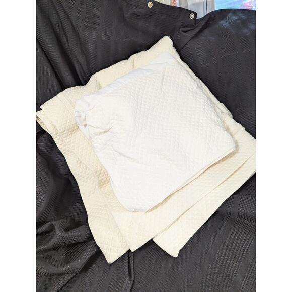 WEST POINT STEVENS! SET! SUPERB CREAM MINI WAFFLED DUVET COVER & BEDSKIRT! FL/QN - Picture 15 of 16